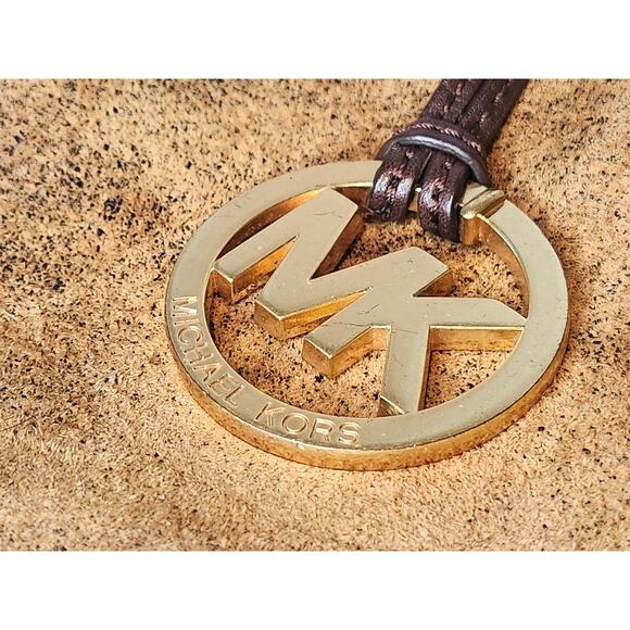 Michael Kors Suede Leather Tote Shoulder Bag adjustable strap MK Logo 2006 - Picture 11 of 16